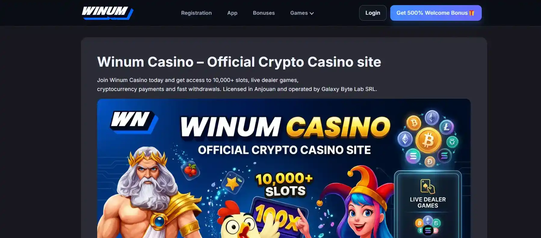 Verified Winum login destination and browser address bar